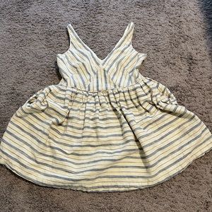 J. Crew L Blue and Cream Fit and Flare Dress